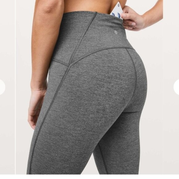 Lululemon Train Times 7/8 Leggings 25 Heathered Black - Picture 7 of 8